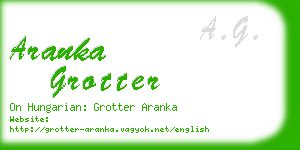 aranka grotter business card